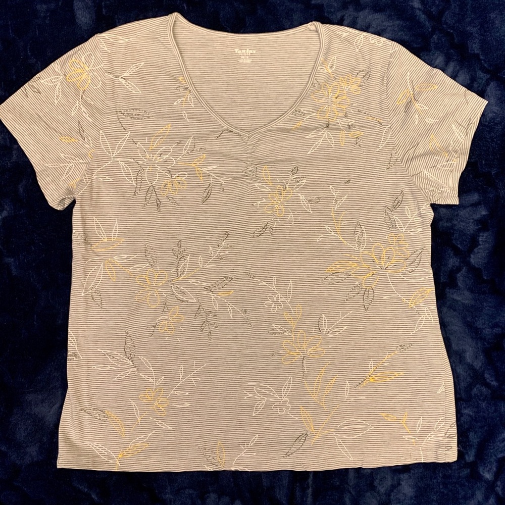 TanJay Petite Shirt with Embroidery